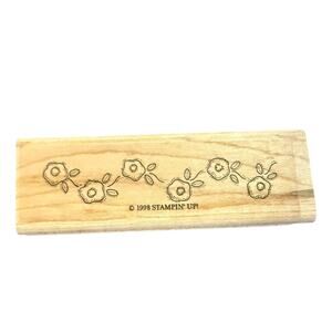 Stampin Up Vintage 1998 Roses Flower Floral Border Rubber Stamp